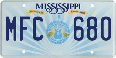 MS license plate MFC680
