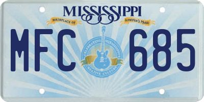 MS license plate MFC685