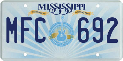 MS license plate MFC692