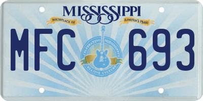 MS license plate MFC693