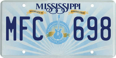 MS license plate MFC698