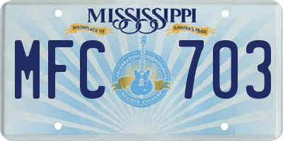 MS license plate MFC703