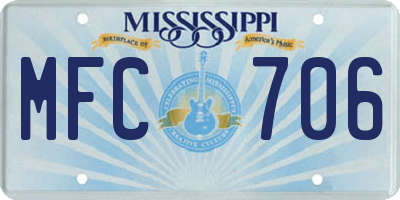 MS license plate MFC706