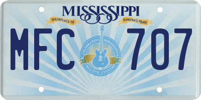 MS license plate MFC707