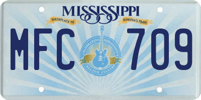 MS license plate MFC709