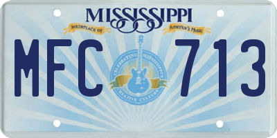 MS license plate MFC713