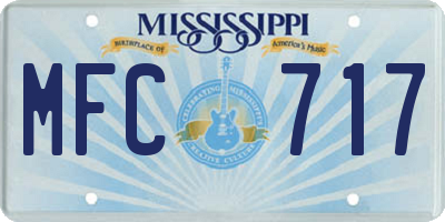 MS license plate MFC717