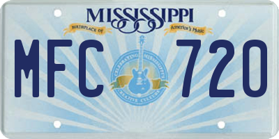 MS license plate MFC720