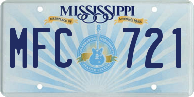 MS license plate MFC721