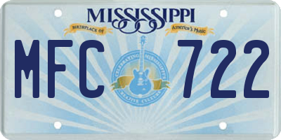 MS license plate MFC722
