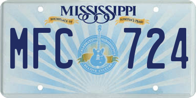 MS license plate MFC724