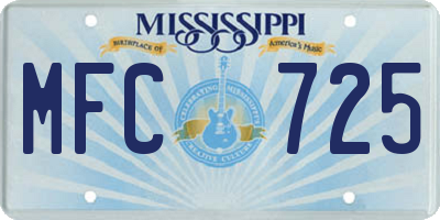 MS license plate MFC725