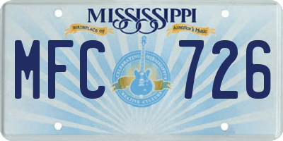 MS license plate MFC726