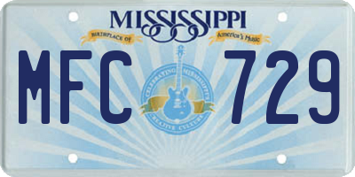 MS license plate MFC729