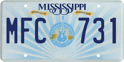 MS license plate MFC731