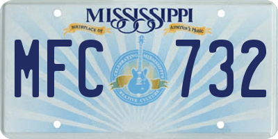 MS license plate MFC732