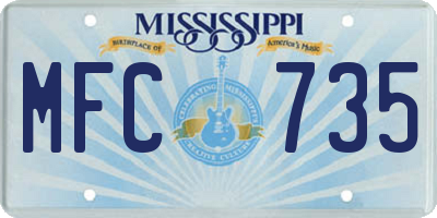 MS license plate MFC735