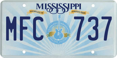 MS license plate MFC737