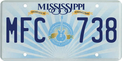 MS license plate MFC738