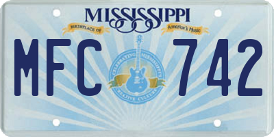 MS license plate MFC742