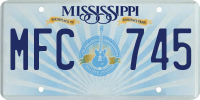 MS license plate MFC745