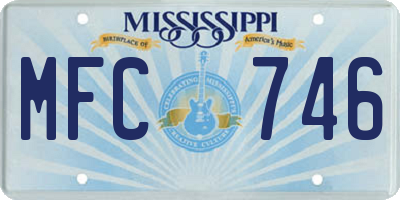 MS license plate MFC746
