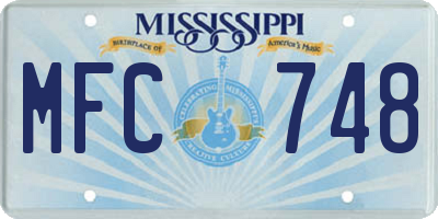 MS license plate MFC748