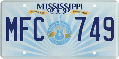 MS license plate MFC749