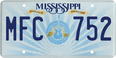 MS license plate MFC752