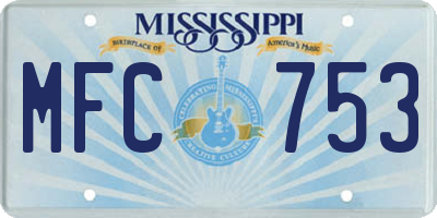 MS license plate MFC753