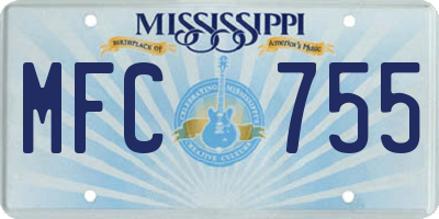 MS license plate MFC755