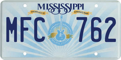 MS license plate MFC762