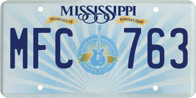 MS license plate MFC763