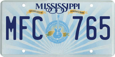 MS license plate MFC765