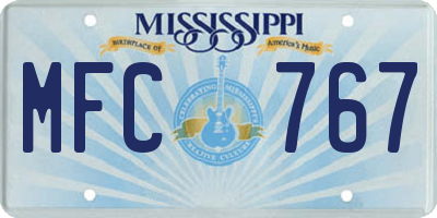 MS license plate MFC767