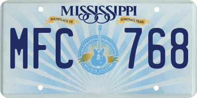 MS license plate MFC768
