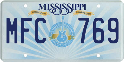 MS license plate MFC769