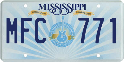 MS license plate MFC771