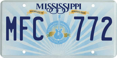 MS license plate MFC772