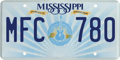 MS license plate MFC780