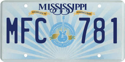 MS license plate MFC781