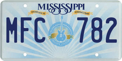 MS license plate MFC782