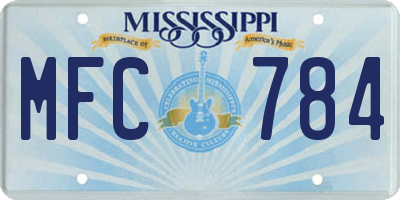 MS license plate MFC784