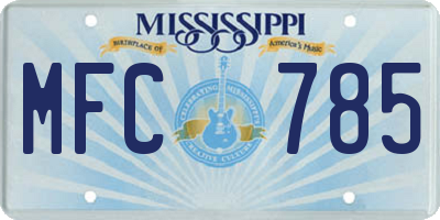 MS license plate MFC785