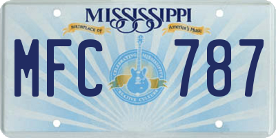 MS license plate MFC787