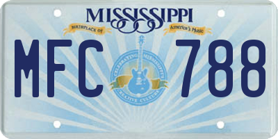 MS license plate MFC788