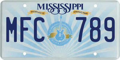MS license plate MFC789
