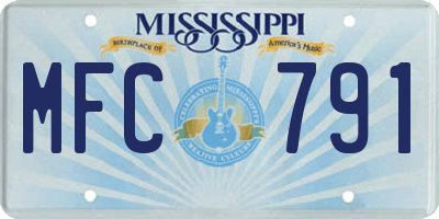 MS license plate MFC791