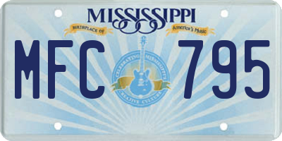 MS license plate MFC795