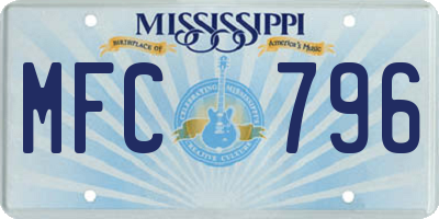 MS license plate MFC796